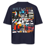 Anankean, Zebrastreifen, 1st | Breezy, Oversized Unisex T-Shirt - Navy