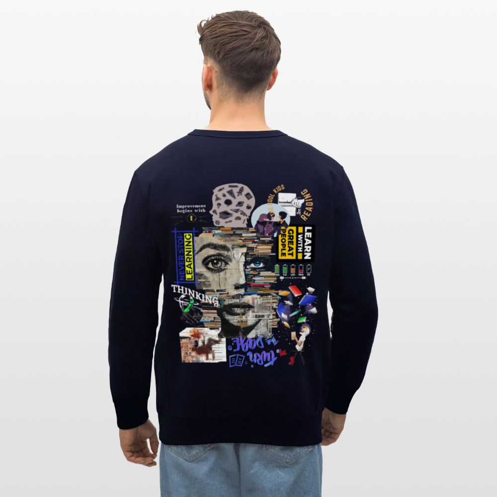 Tianlong, Gesicht, 1st | Roller, Unisex Bio-Sweatshirt - Navy
