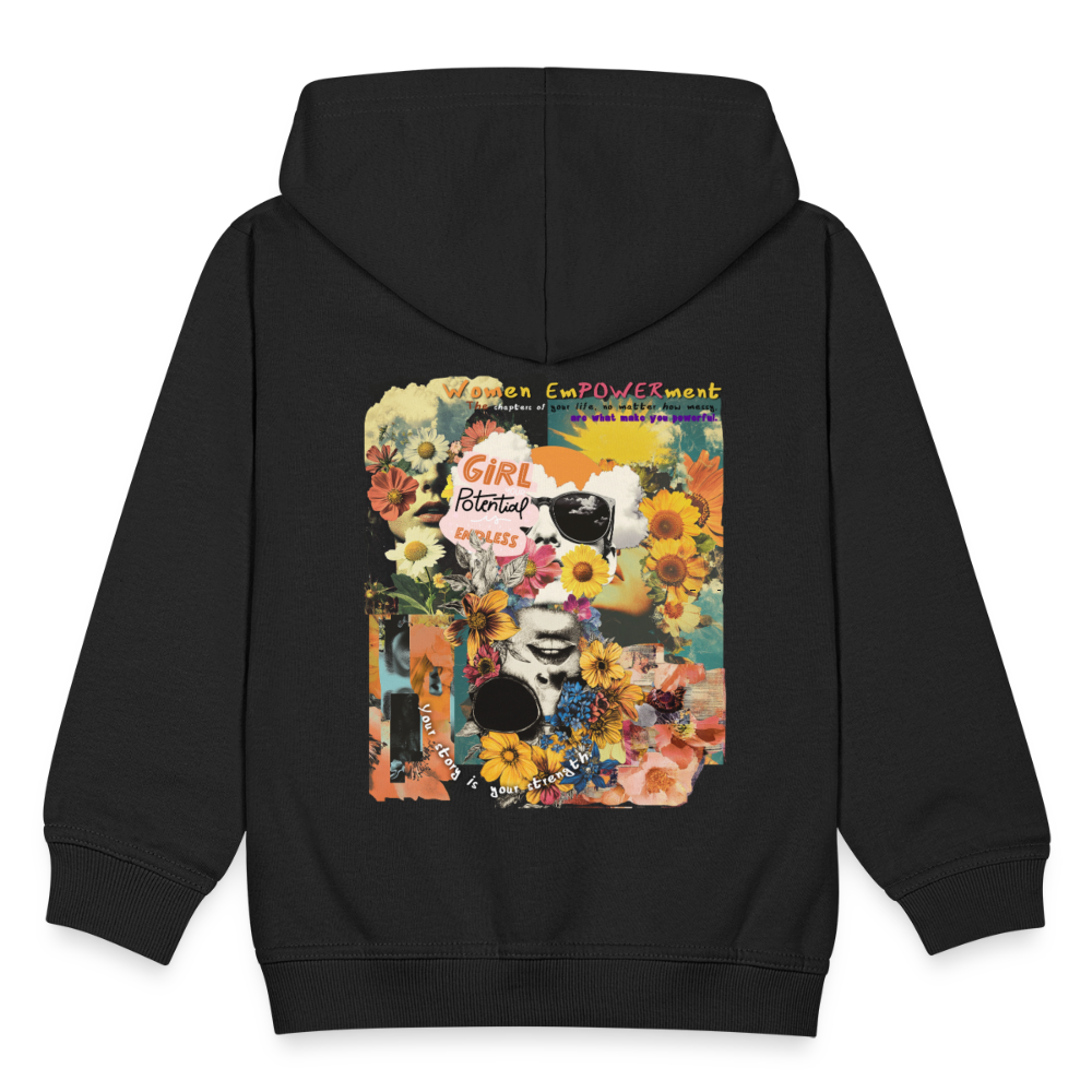Vaelthar, Blumen, 1st | Kinder Zip Hoodie - Schwarz