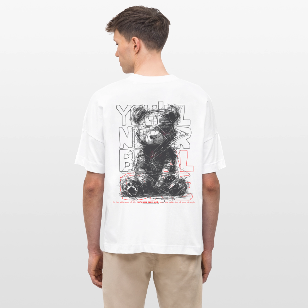 Astravor, Bär, 1st | Blaster, Oversize Bio T-Shirt, Unisex - Weiß