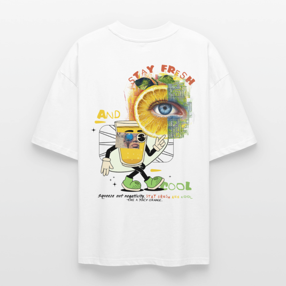 Neptaros, Zitrone, 1st | Blaster, Oversize Bio T-Shirt, Unisex - Weiß
