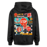 Solvarion, Stopp, 1st | Freshhood, Oversized Unisex Hoodie - Anthrazit