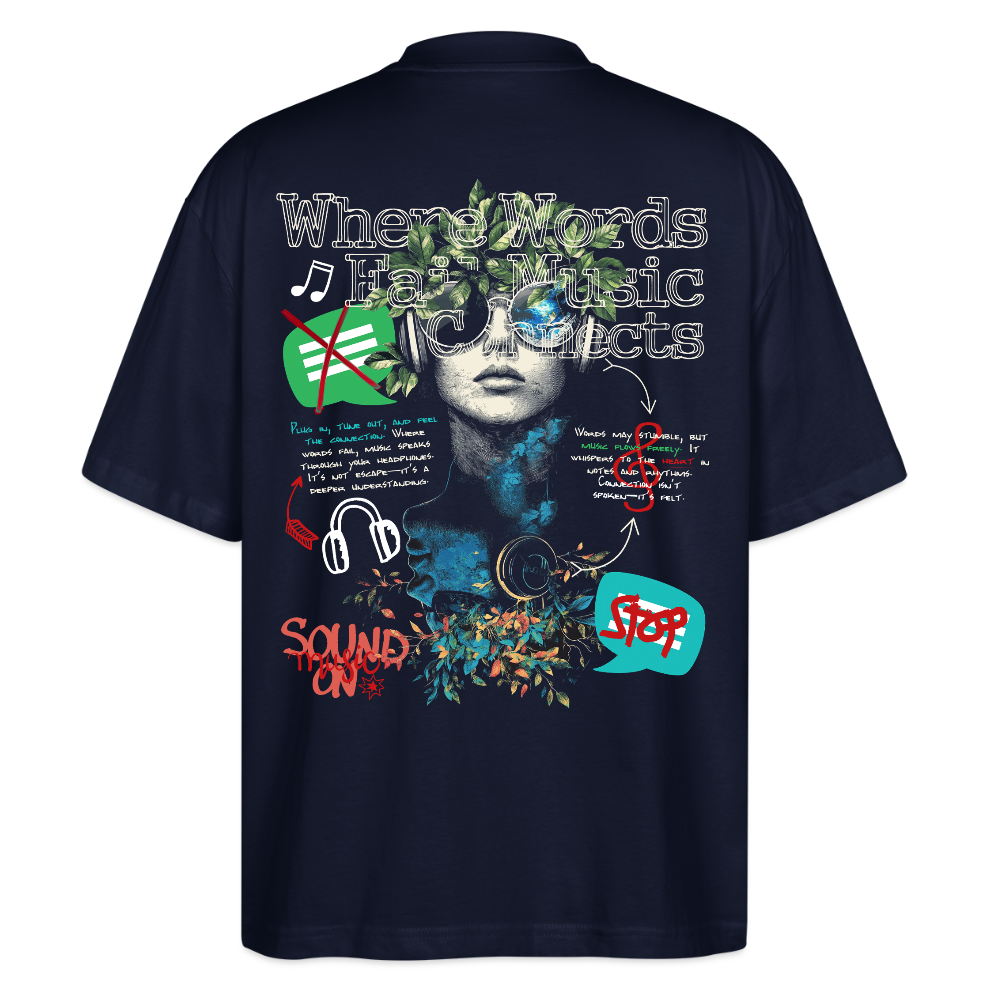 Apollan, Musik, 1st | Blaster, Oversize Bio T-Shirt, Unisex - Navy