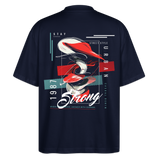 Guanyin, Muschel, 1st | Blaster, Oversize Bio T-Shirt, Unisex - Navy