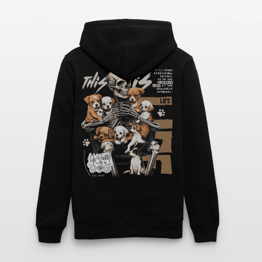 Tezcatlipoca , Hunde & Skelet, 1st | Cruiser, Unisex Bio-Hoodie - Schwarz