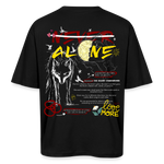 Diony, Wolf, 1st | Breezy, Oversized Unisex T-Shirt - Schwarz