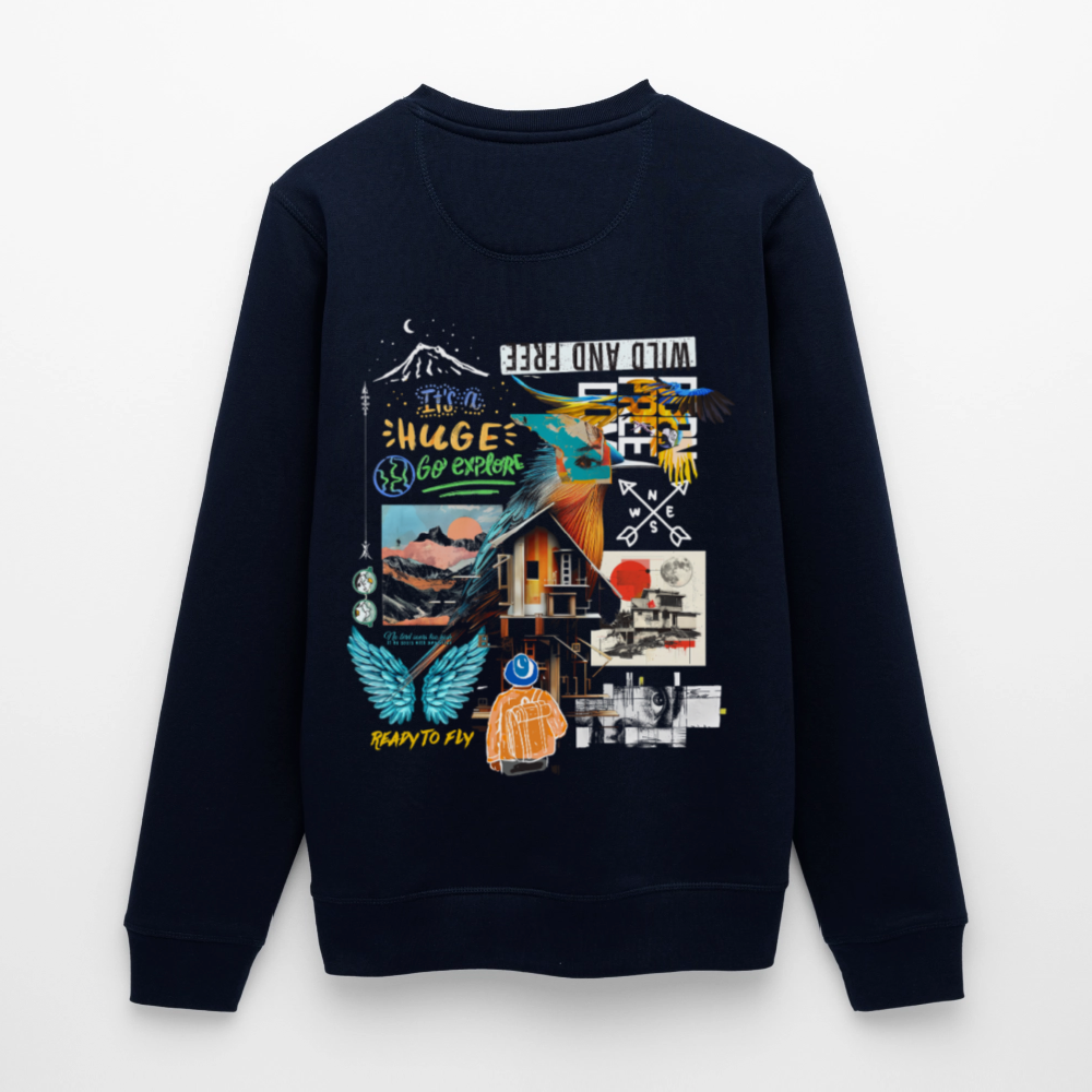 Nüwa, Wandern, 1st | Roller, Unisex Bio-Sweatshirt - Navy