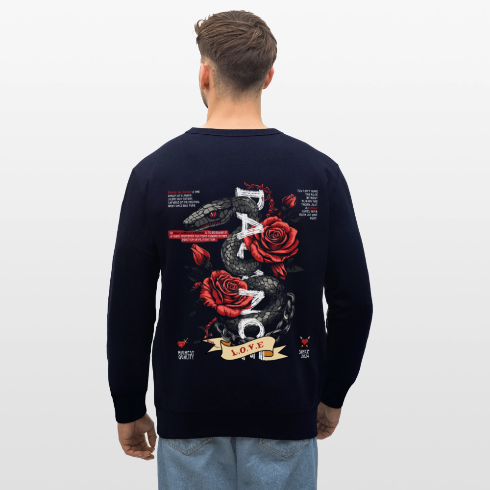Hephani, Schlange, 1st | Roller, Unisex Bio-Sweatshirt - Navy