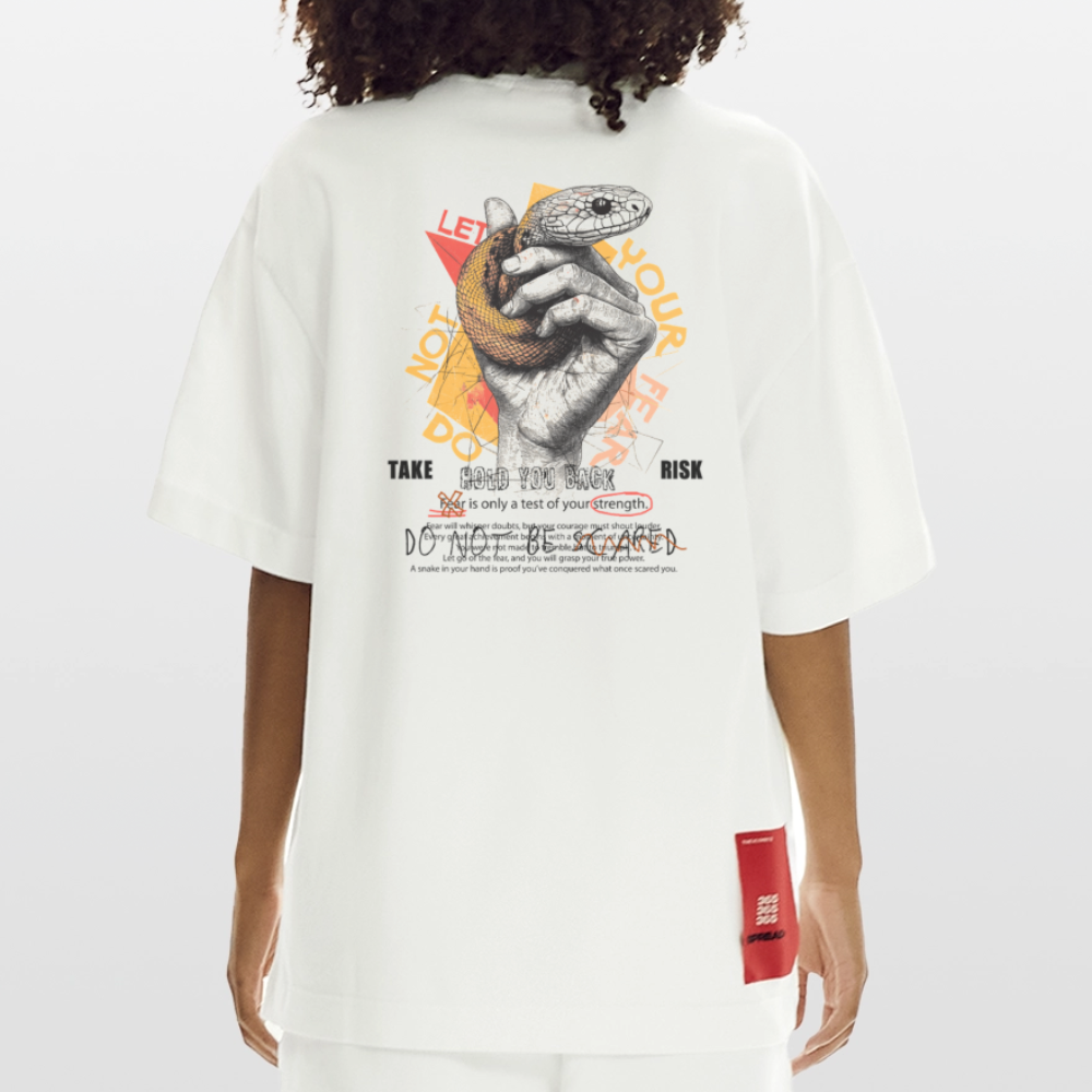 Eldamar, Schlange, 1st | Heve, Heavyweight Oversized Bio T-Shirt, Unisex - OFF WHITE