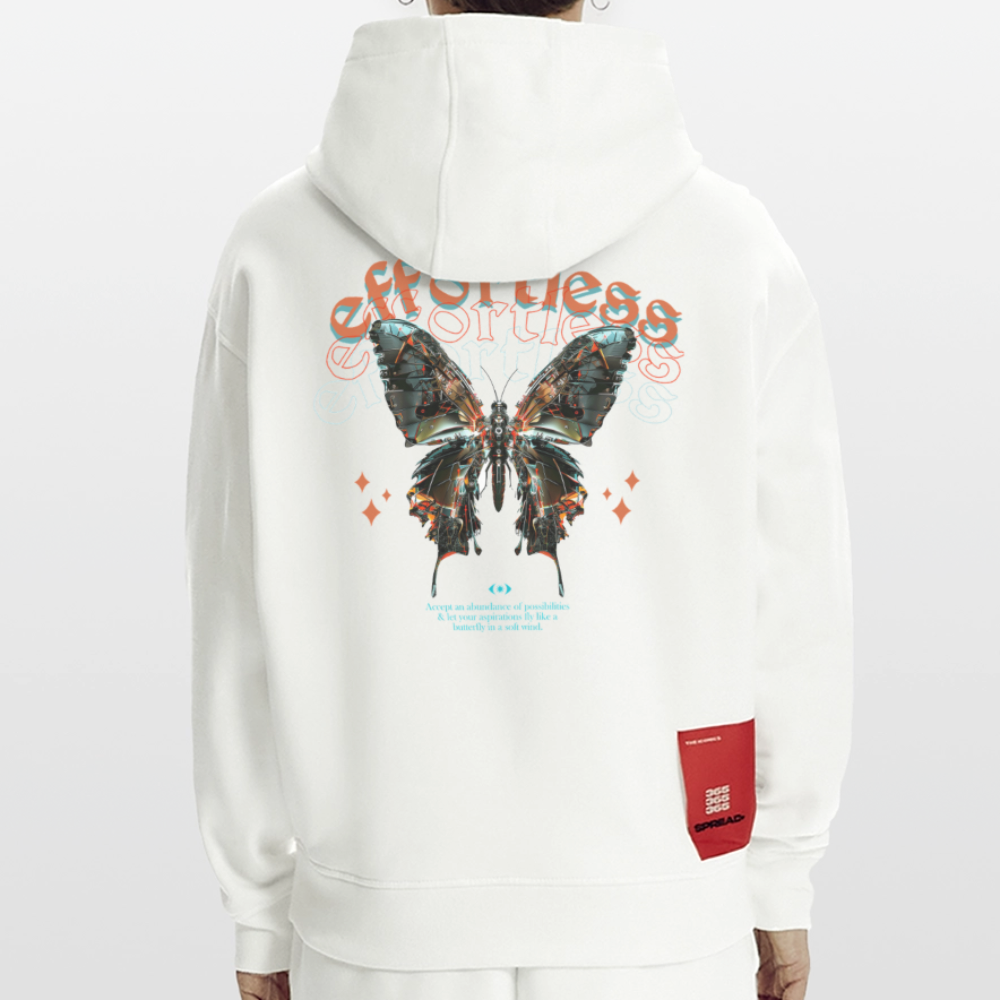 Galaxion, Schmetterling, 1st | Heavyweight Oversized Bio Hoodie, Unisex - OFF WHITE