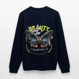 Harith, Schmetterling, 1st | Roller, Unisex Bio-Sweatshirt - Navy