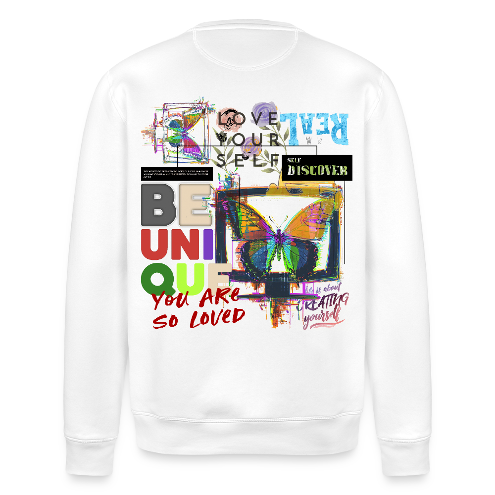Orvathar, Fernseher, 1st | Roller, Unisex Bio-Sweatshirt - Weiß