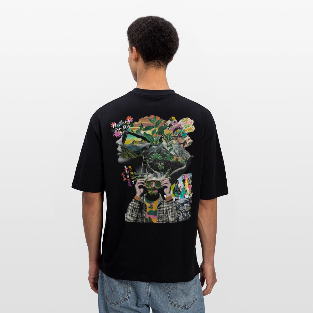 Oceani, Berge, 1st | Breezy, Oversized Unisex T-Shirt - Schwarz