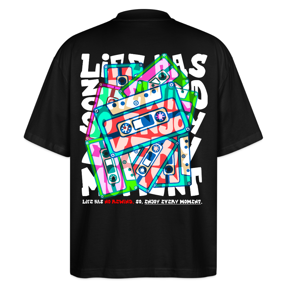 Raijin, Kassetten, 1st | Blaster, Oversize Bio T-Shirt, Unisex - Schwarz