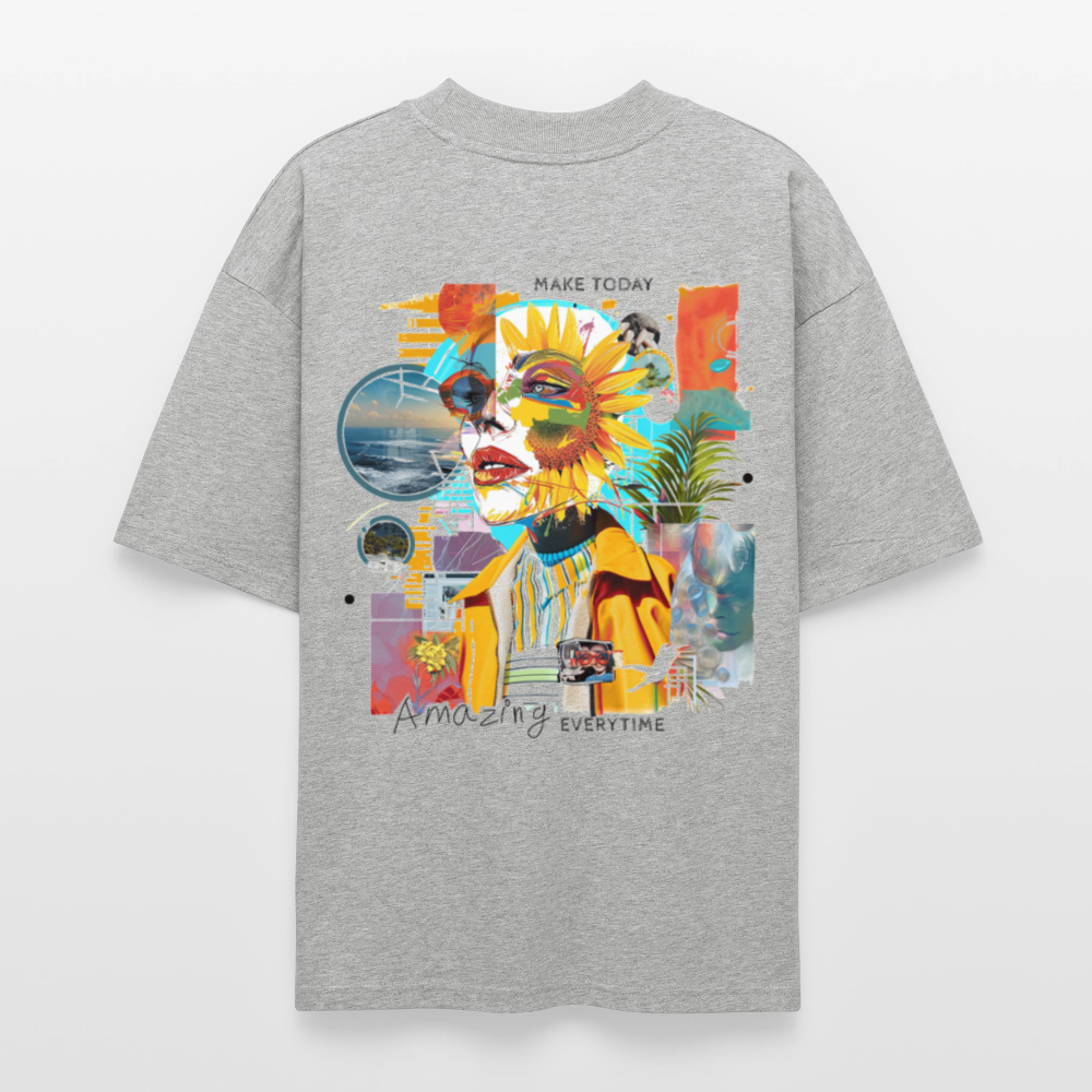 Rivandor, Fantasie, 1st | Blaster, Oversize Bio T-Shirt, Unisex - Grau meliert