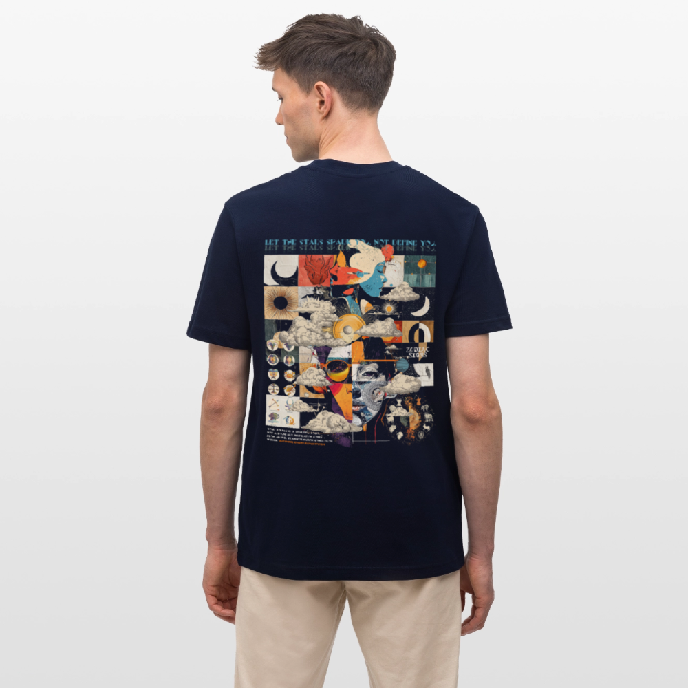 Hekatean, Sternzeichen, 1st | Essential, Relaxed Fit Unisex Bio T-Shirt - Navy