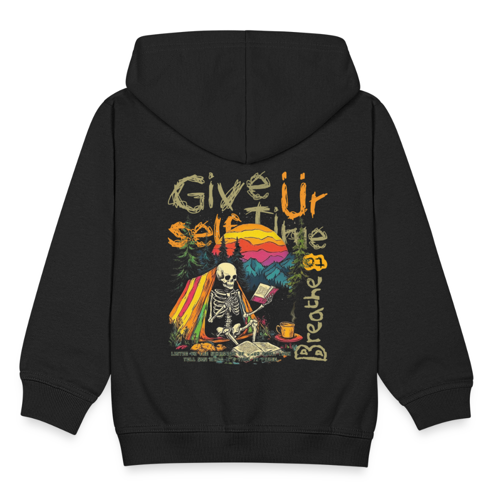 Mihriban, Skelet, 1st | Kinder Zip Hoodie - Schwarz