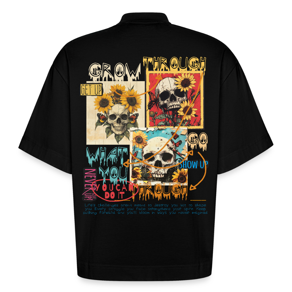 Odysseus, Totenköpfe, 1st | Boxy, Heavyweight Bio T-Shirt, Unisex - SOLID BLACK