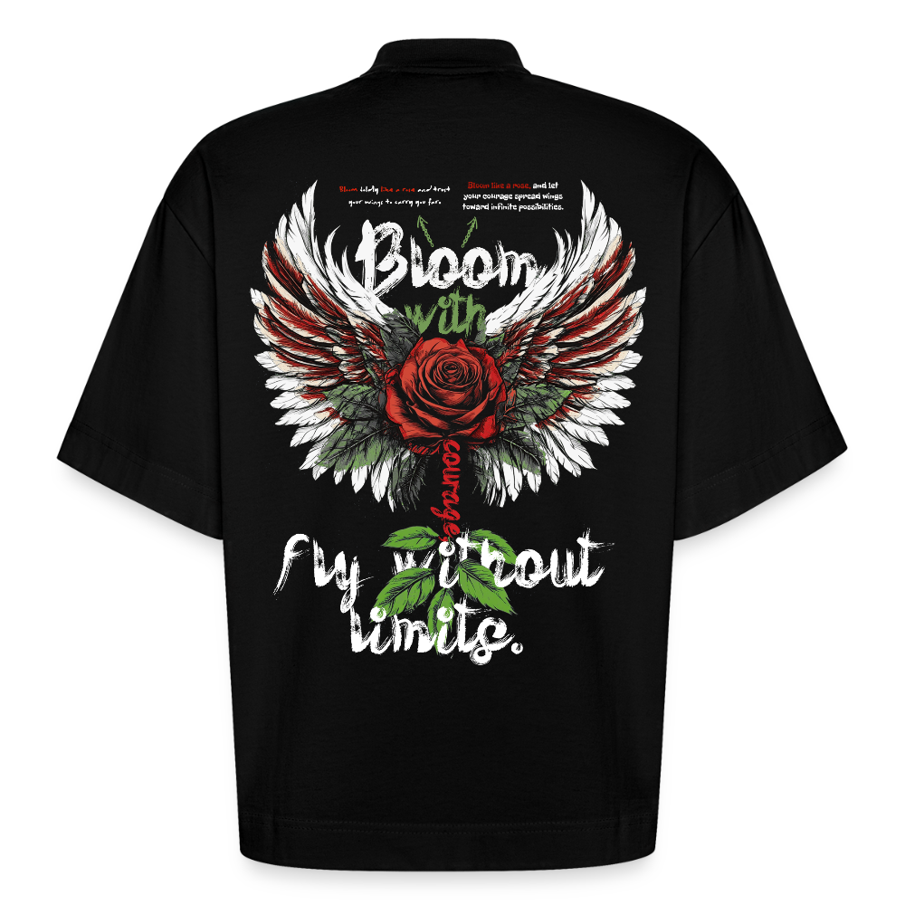 Amaterasu , Engelsflügel, 1st | Boxy, Heavyweight Bio T-Shirt, Unisex - SOLID BLACK