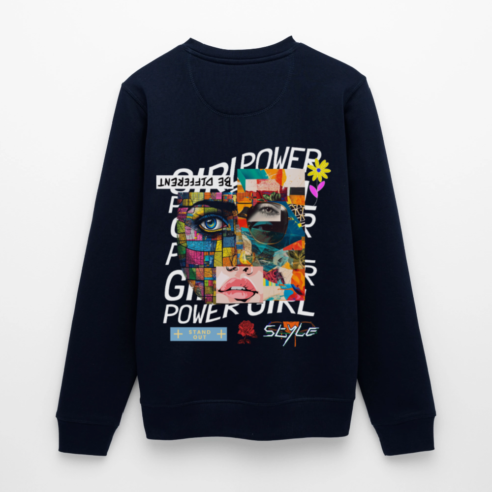 Xizir, Gesicht, 1st | Roller, Unisex Bio-Sweatshirt - Navy
