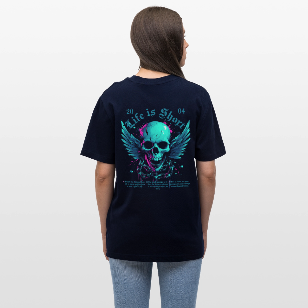 Bishamonten, Totenkopf, 1st | Essential, Relaxed Fit Unisex Bio T-Shirt - Navy