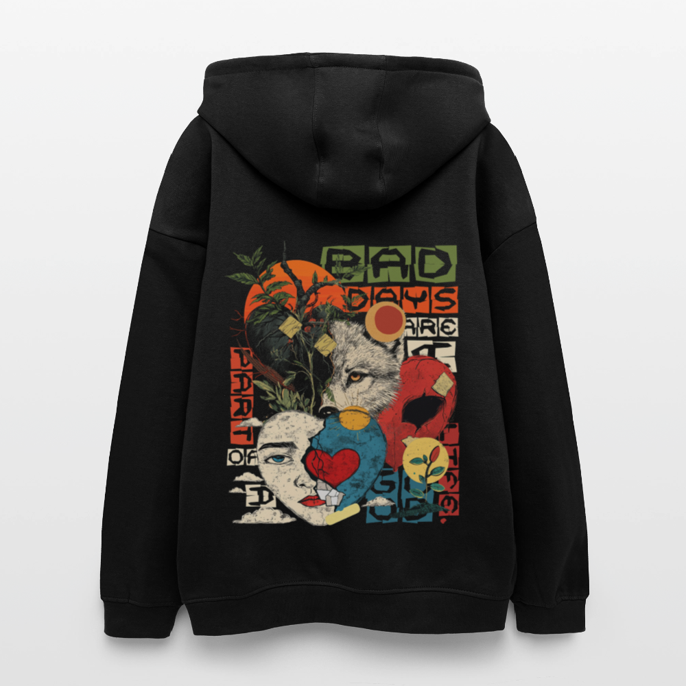 Eosan, Wolf, 1st | Freshhood, Oversized Unisex Hoodie - Schwarz