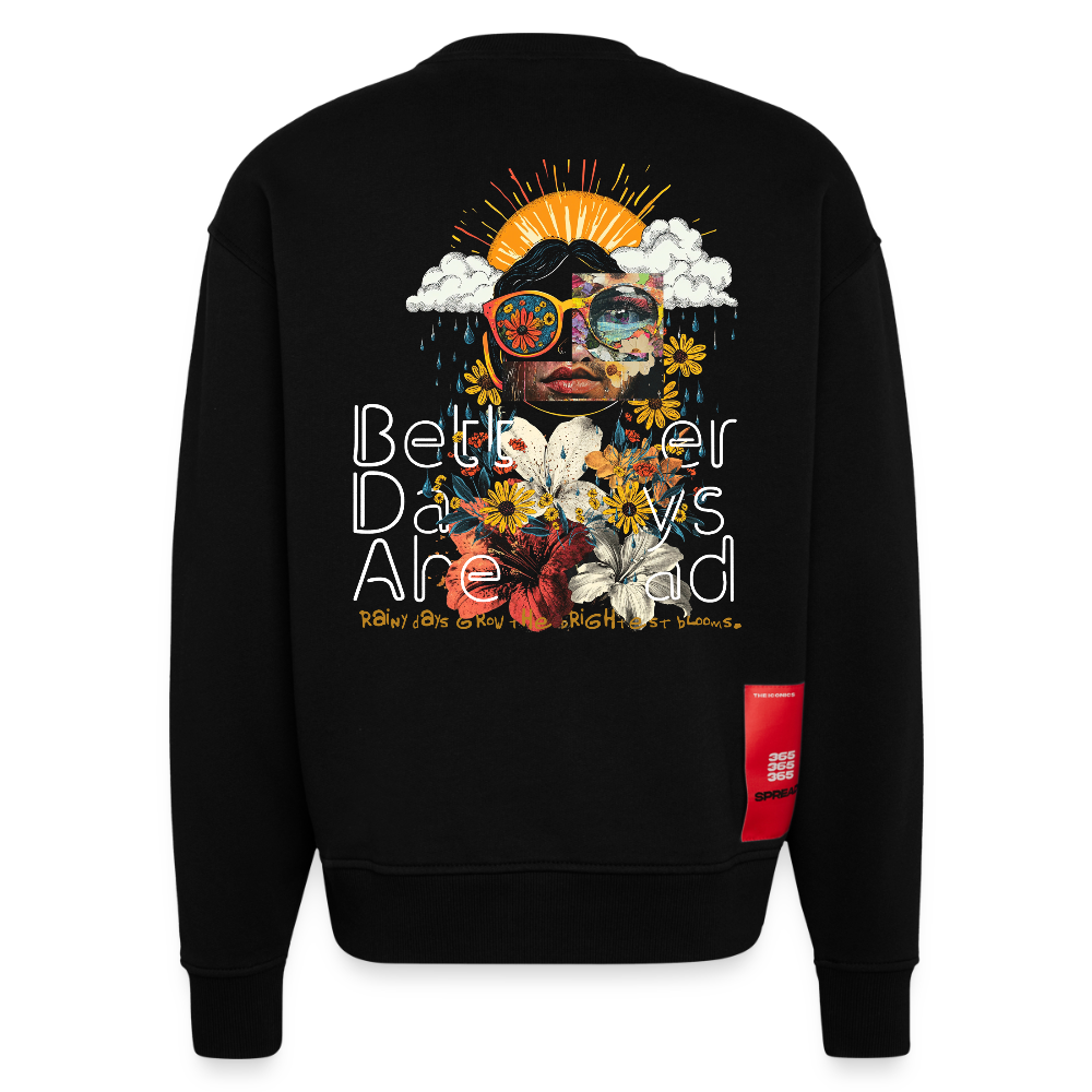 Jinni, Berge, 1st | Heavyweight Oversized Bio Sweater, Unisex - SOLID BLACK