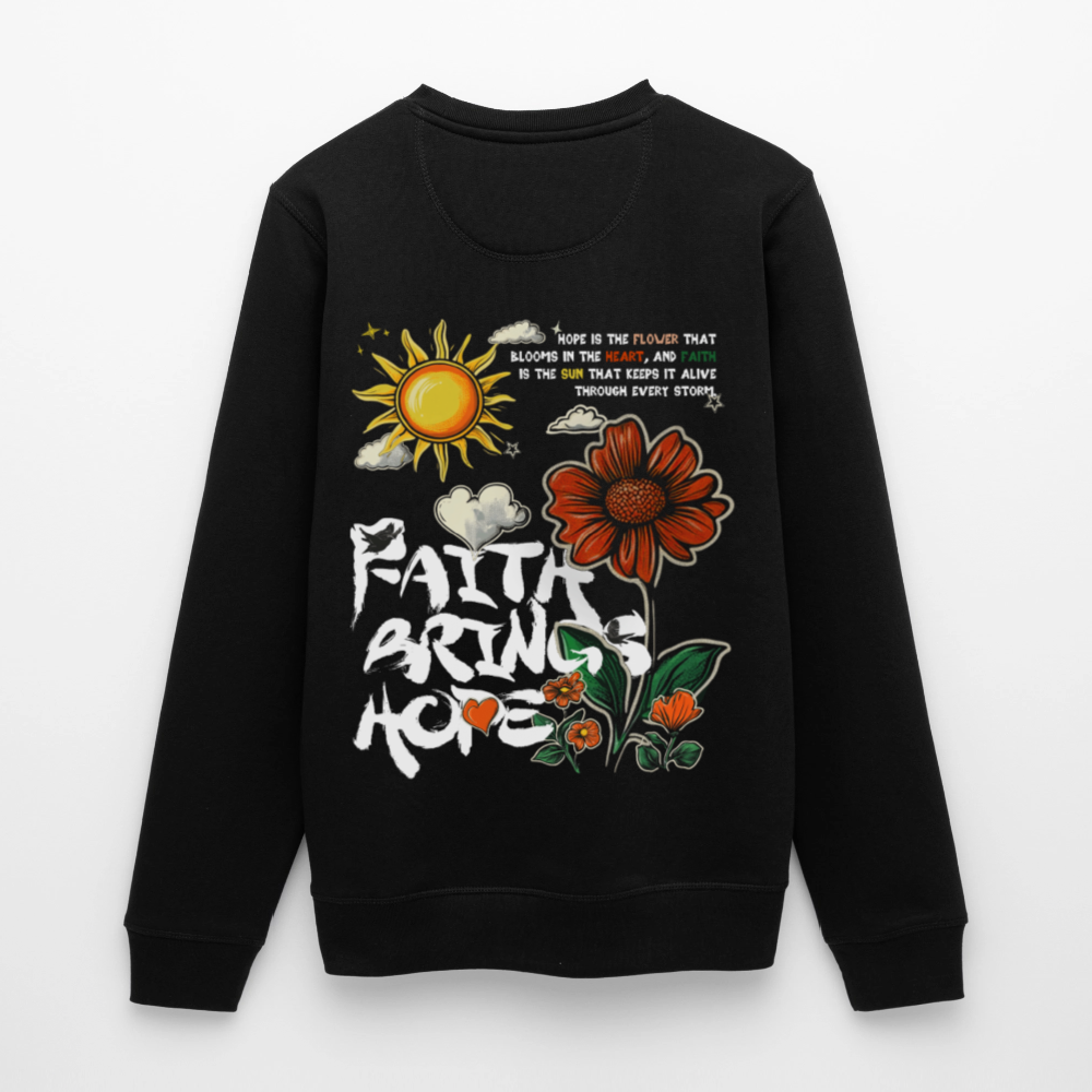 Odin , Blume, 1st | Roller, Unisex Bio-Sweatshirt - Schwarz