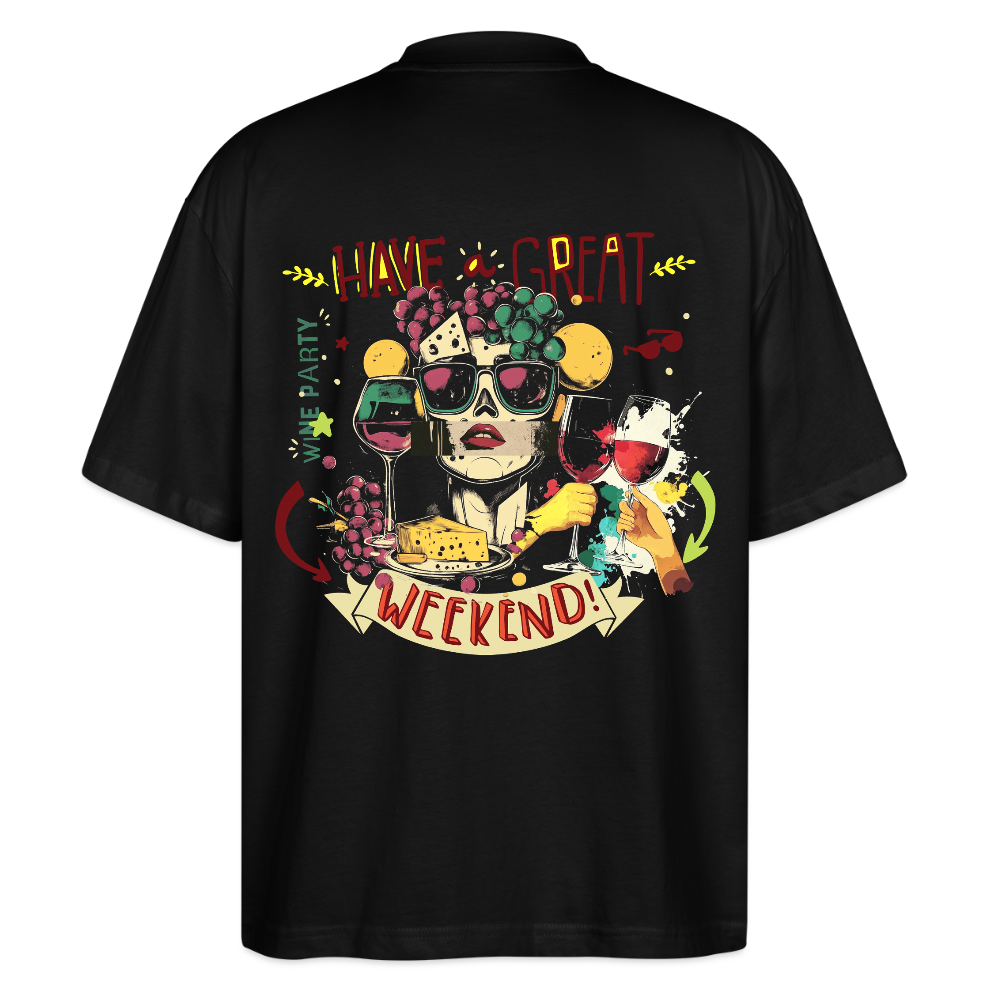 Ruh, Trauben, 1st | Blaster, Oversize Bio T-Shirt, Unisex - Schwarz