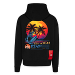 Eryan, Surfen, 1st | Heavyweight Oversized Bio Zip Hoodie, Unisex - SOLID BLACK