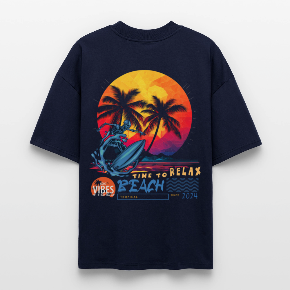 Eryan, Surfen, 1st | Blaster, Oversize Bio T-Shirt, Unisex - Navy
