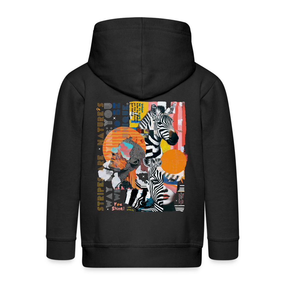 Aresia, Zebra, 1st | Kinder Zip Hoodie - Schwarz