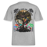 Thalvion, Baum, 1st | Essential, Relaxed Fit Unisex Bio T-Shirt - Grau meliert