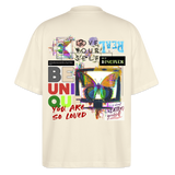 Orvathar, Fernseher, 1st | Blaster, Oversize Bio T-Shirt, Unisex - Weißgrau