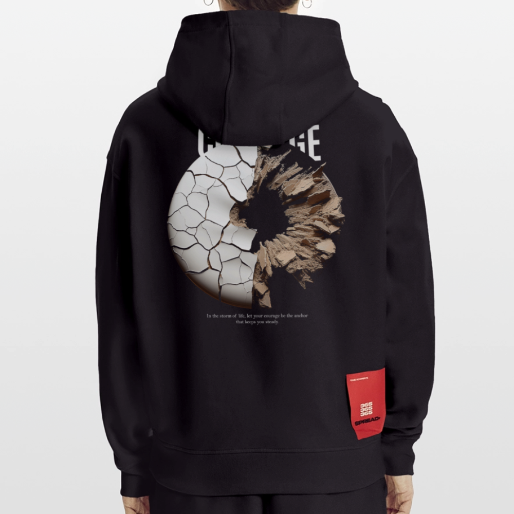 Şêwqî, Donut, 1st | Heavyweight Oversized Bio Hoodie, Unisex - SOLID BLACK
