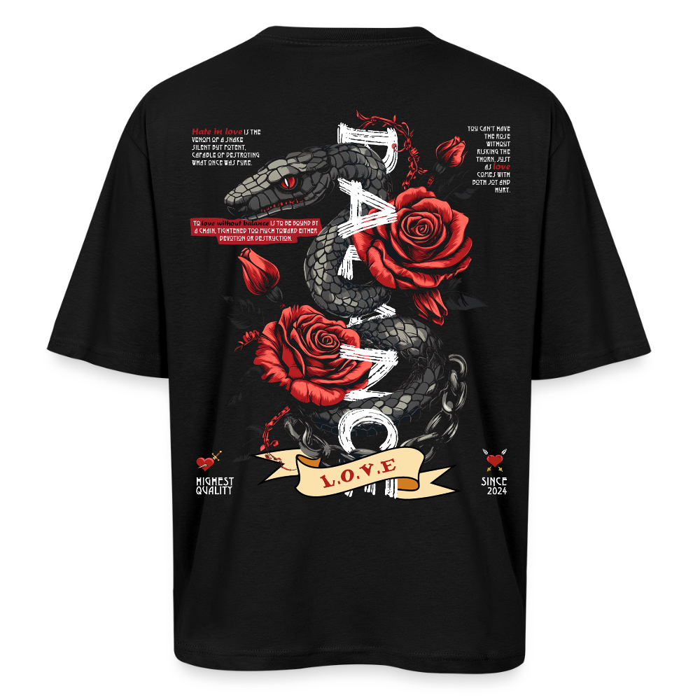 Hephani, Schlange, 1st | Breezy, Oversized Unisex T-Shirt - Schwarz