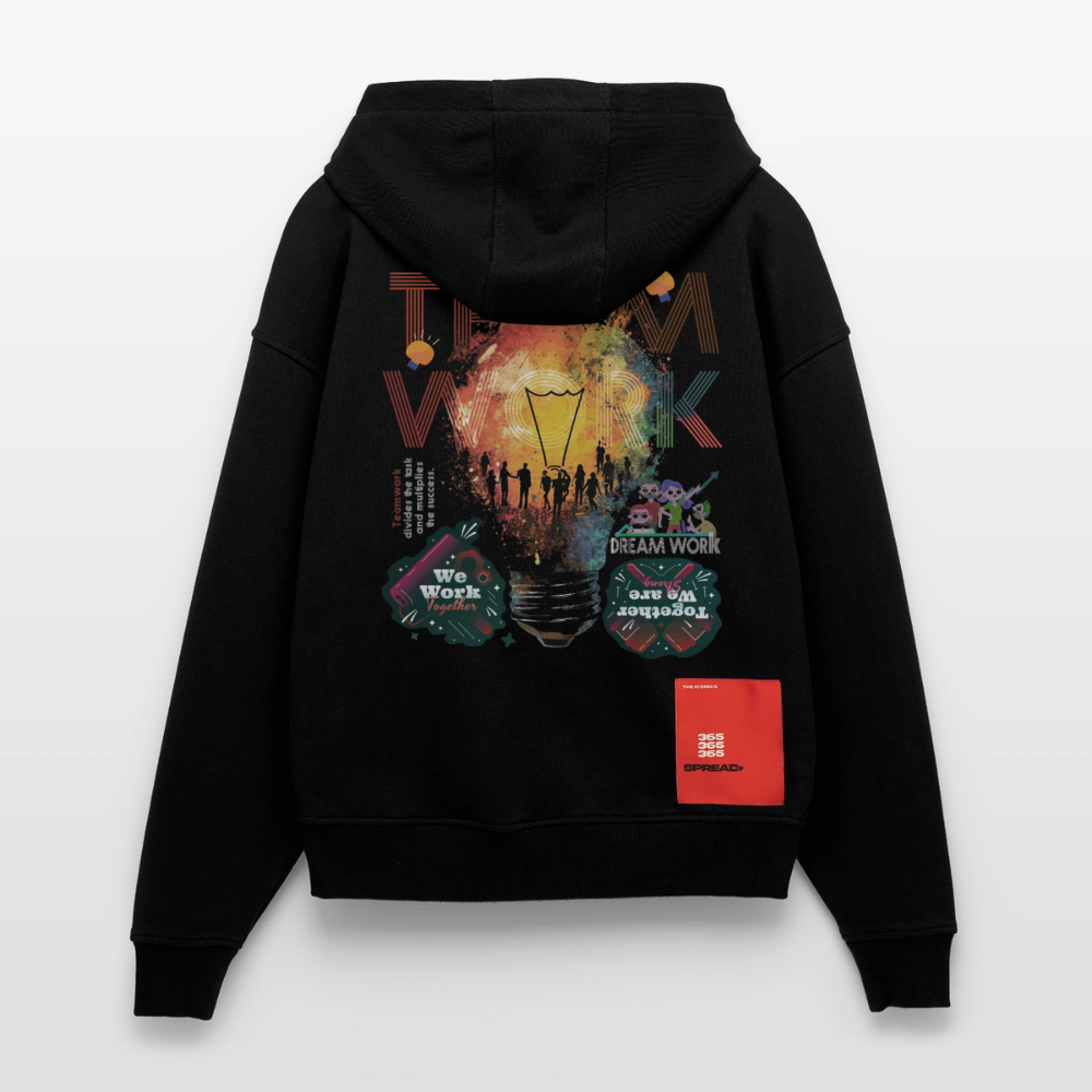 Inari, Glühbirne, 1st | Heavyweight Oversized Bio Zip Hoodie, Unisex - SOLID BLACK