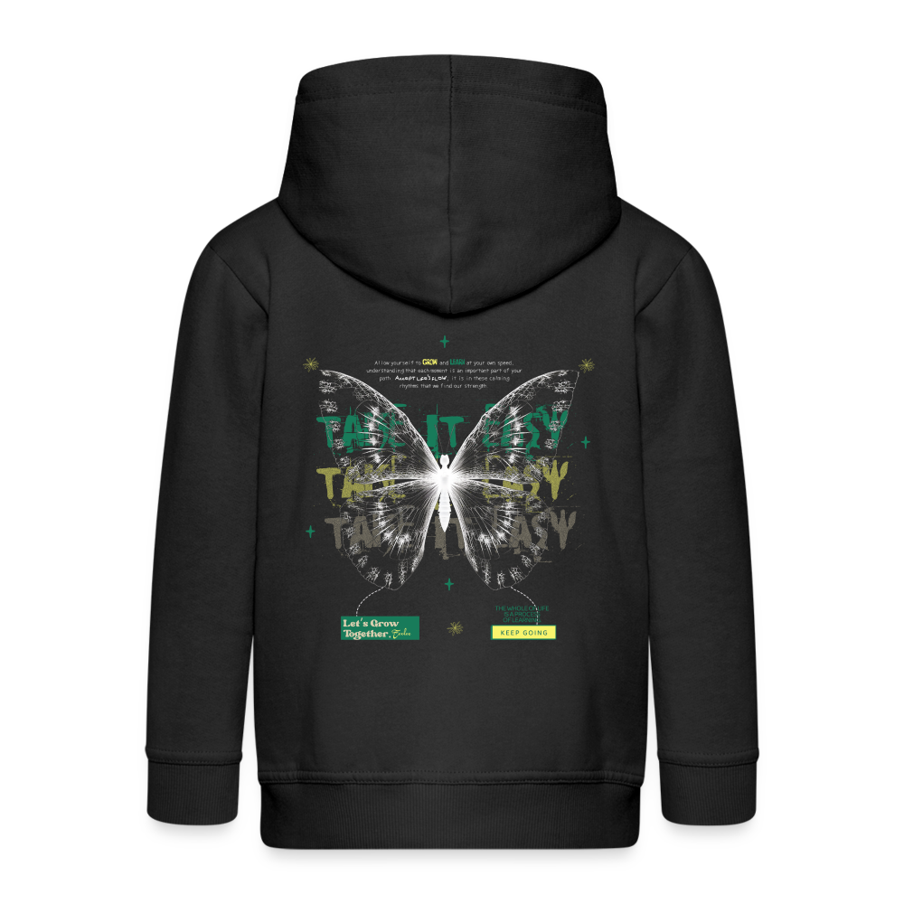Hesinkar, Schmetterling, 1st | Kinder Zip Hoodie - Schwarz
