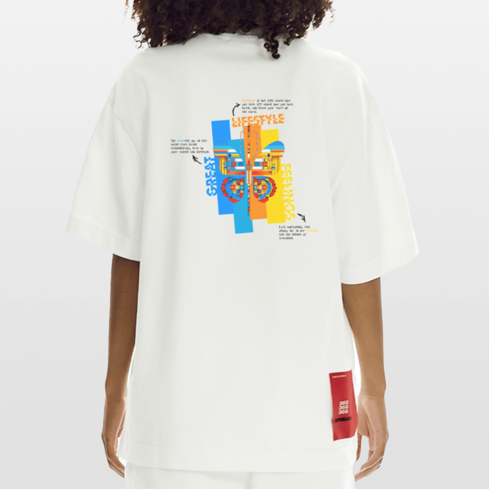 Nebularis, Schmetterling, 1st | Heve, Heavyweight Oversized Bio T-Shirt, Unisex - OFF WHITE