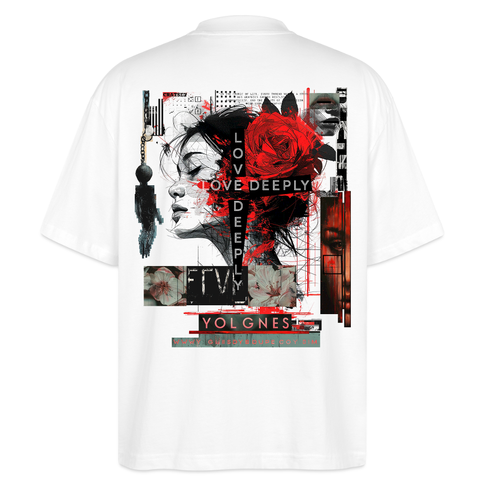 Dracorius, Liebe, 1st | Blaster, Oversize Bio T-Shirt, Unisex - Weiß