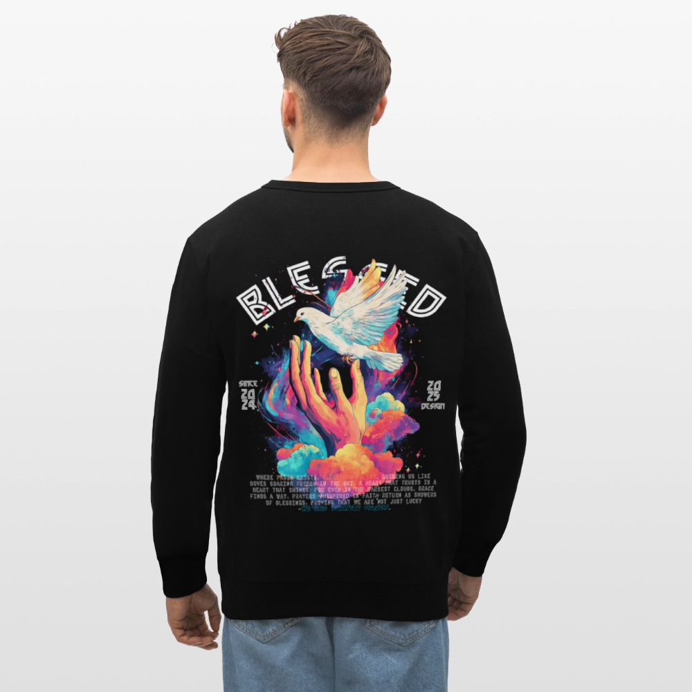 Posei, Taube, 1st | Roller, Unisex Bio-Sweatshirt - Schwarz