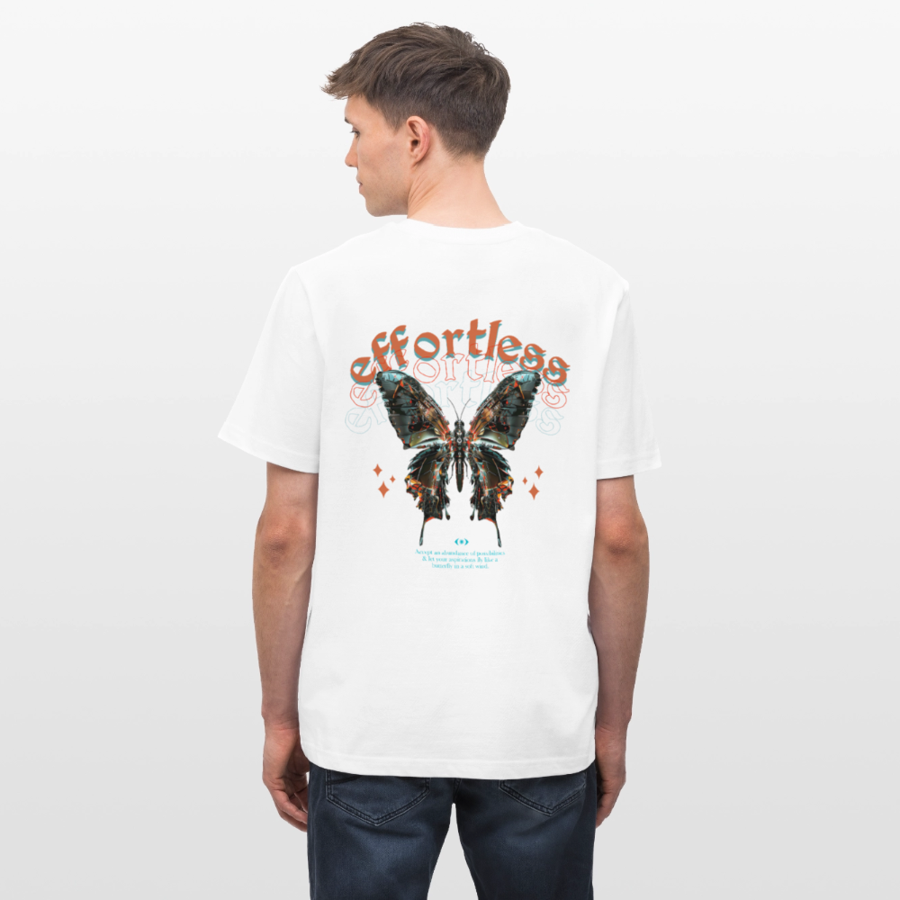 Galaxion, Schmetterling, 1st | Essential, Relaxed Fit Unisex Bio T-Shirt - Weiß