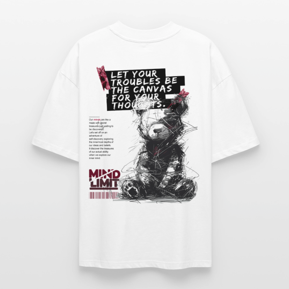 Zentharis, Bär, 1st | Blaster, Oversize Bio T-Shirt, Unisex - Weiß