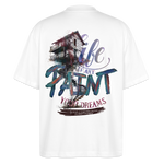 Ignisvar, Haus, 1st | Blaster, Oversize Bio T-Shirt, Unisex - Weiß