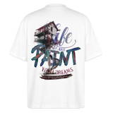 Ignisvar, Haus, 1st | Blaster, Oversize Bio T-Shirt, Unisex - Weiß