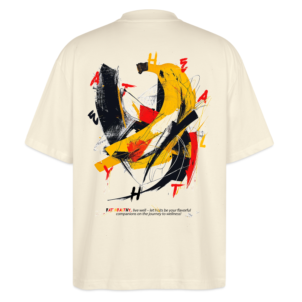 Quasaris, Banane, 1st | Blaster, Oversize Bio T-Shirt, Unisex - Weißgrau