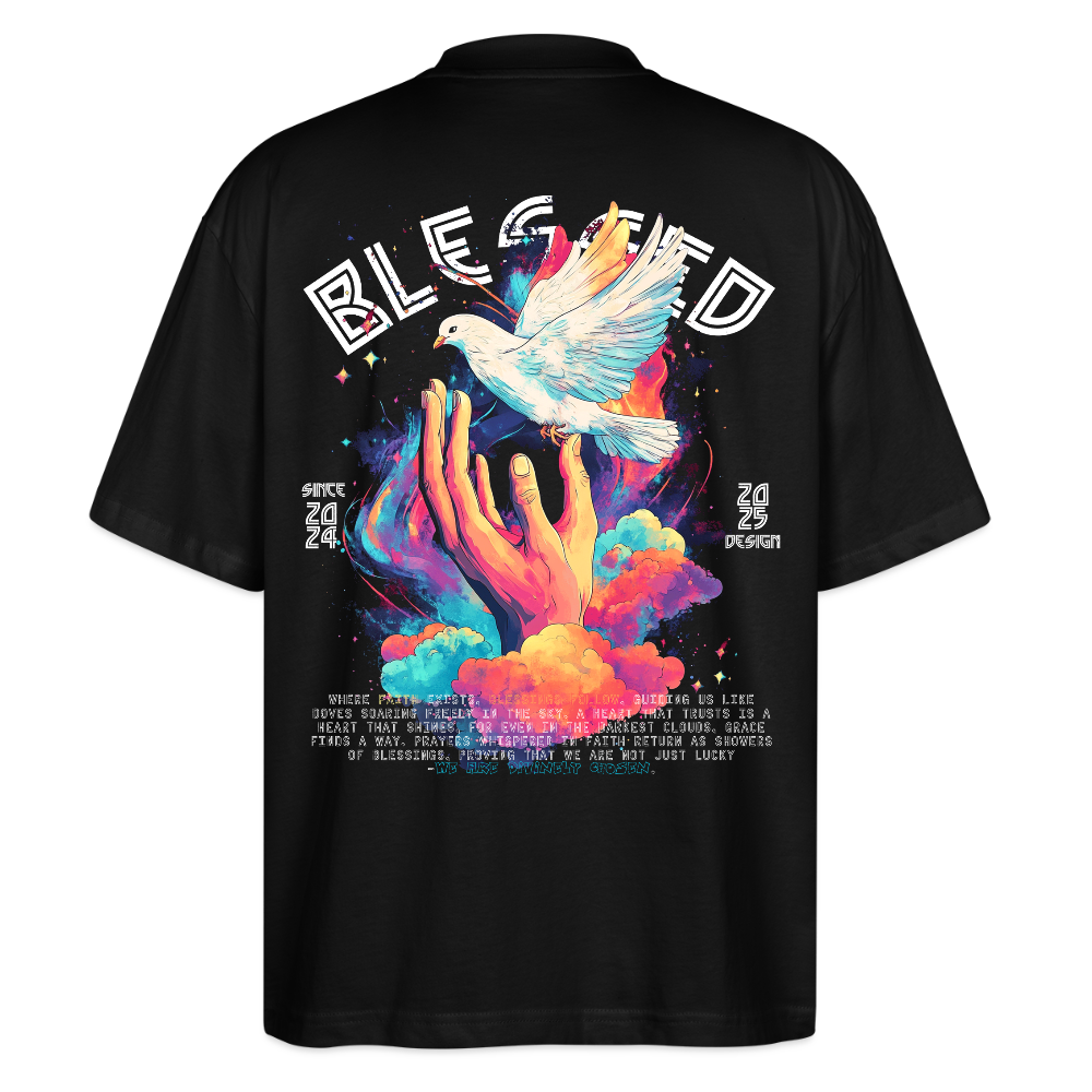 Posei, Taube, 1st | Blaster, Oversize Bio T-Shirt, Unisex - Schwarz