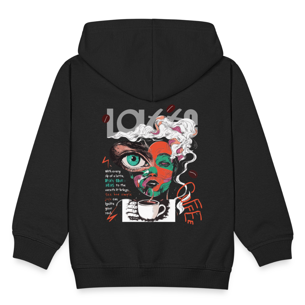 Zalzalak, Kaffee, 1st | Kinder Zip Hoodie - Schwarz