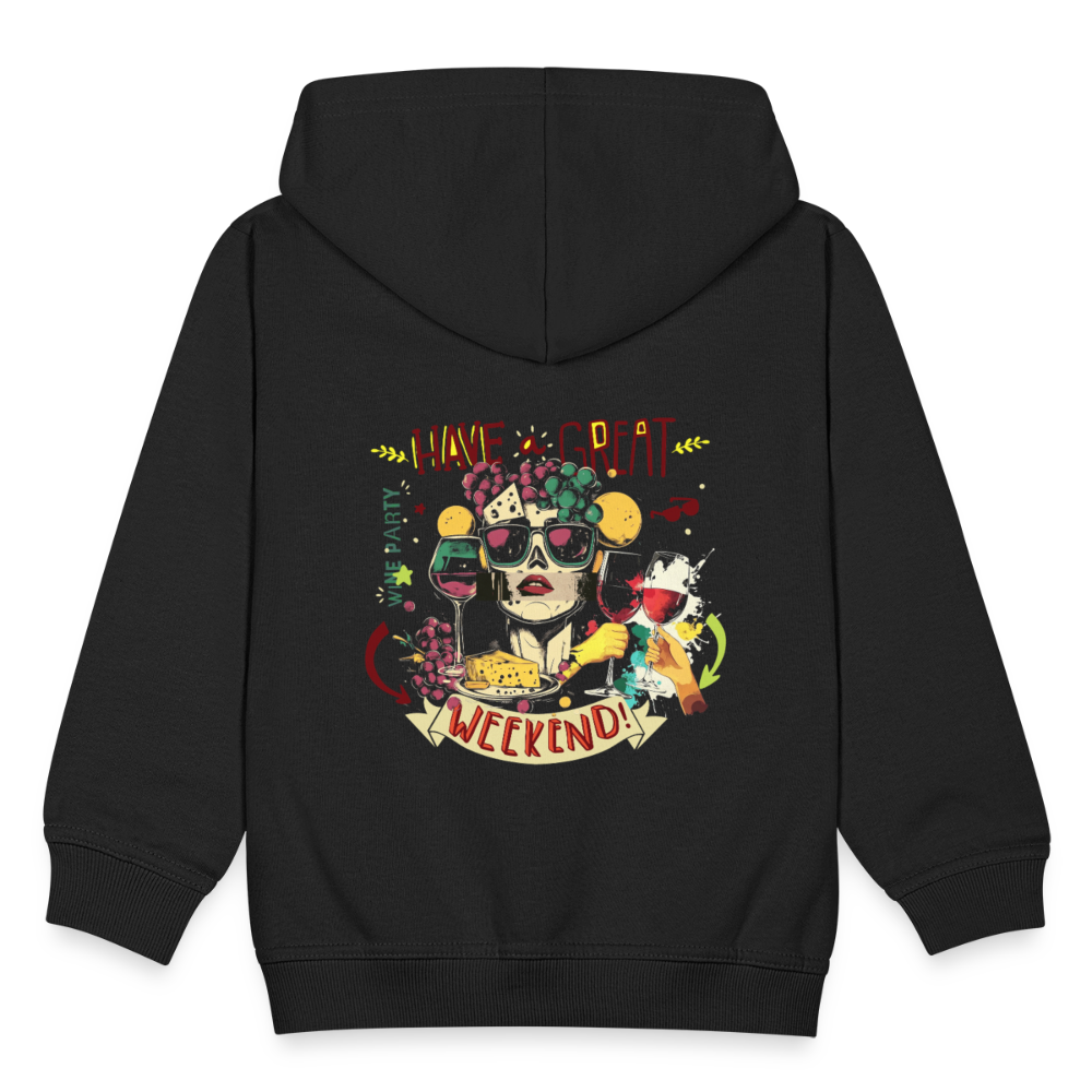 Ruh, Trauben, 1st | Kinder Zip Hoodie - Schwarz