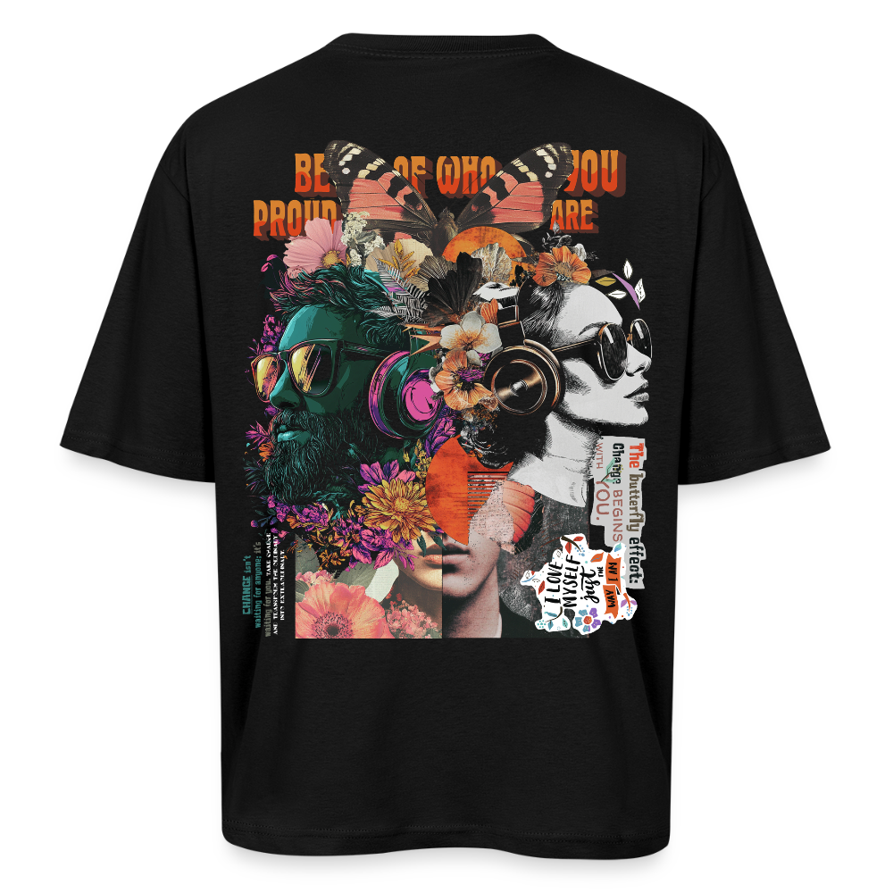 Qareen, Sonnenbrille, 1st | Breezy, Oversized Unisex T-Shirt - Schwarz